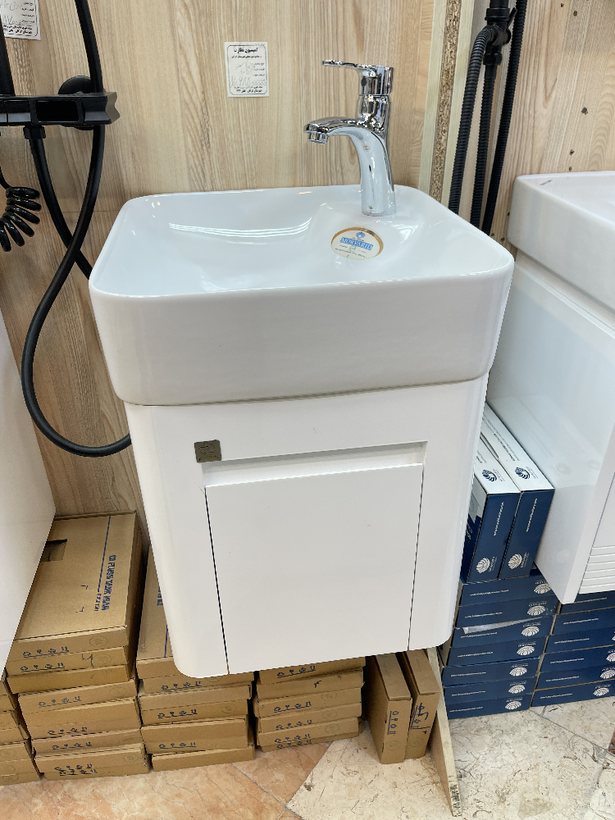 روشویی 1057 سفید با سنگ شرکت مروارید