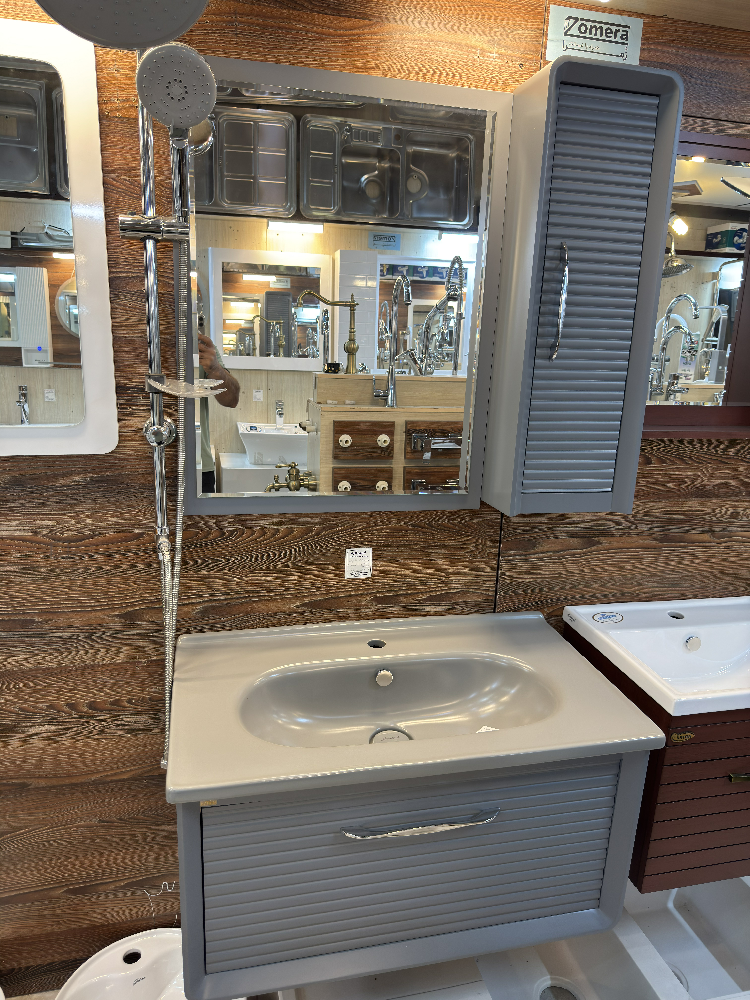 روشویی کابینتی کاترین مدل پرتو طوسی(سنگ روشویی مروارید)